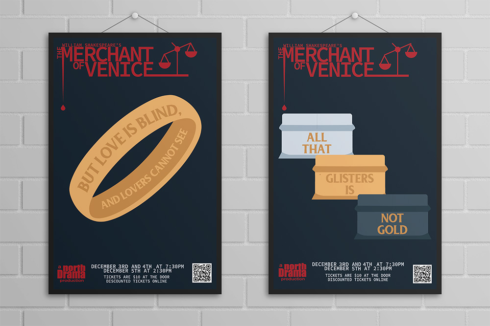 Portfolio piece of Two Merchant of Venice Posters