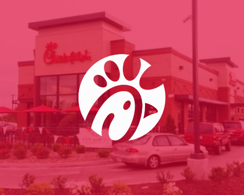 Image of the exterior of Chick-fil-A Columbus National in the background with the Chick-fil-A logo in the foreground.