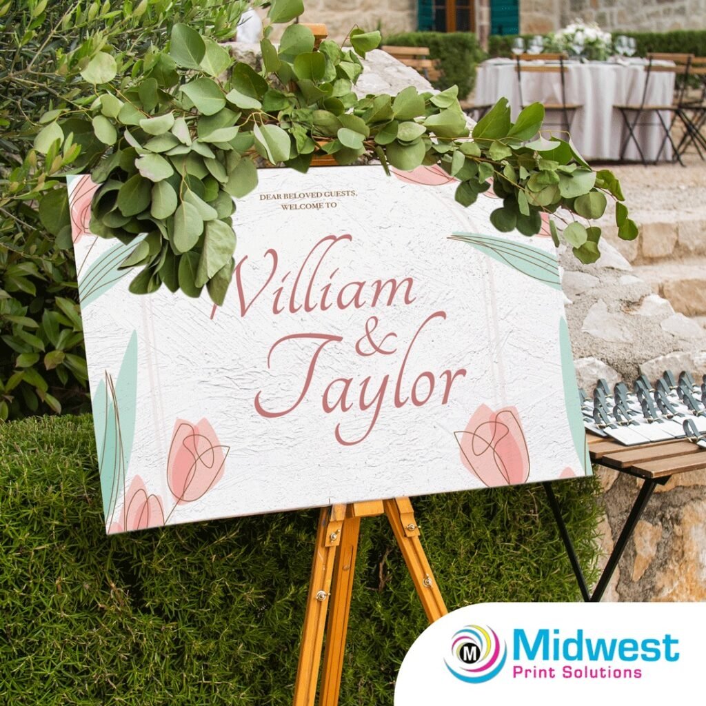 Image of a wedding printing service static social media post for Midwest Computer Solutions, linking to the external post.