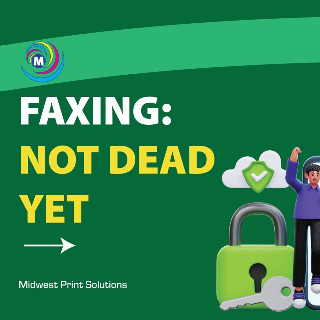 Title slide of a Faxing Carousel for Midwest Computer Solutions, linking to the external post.