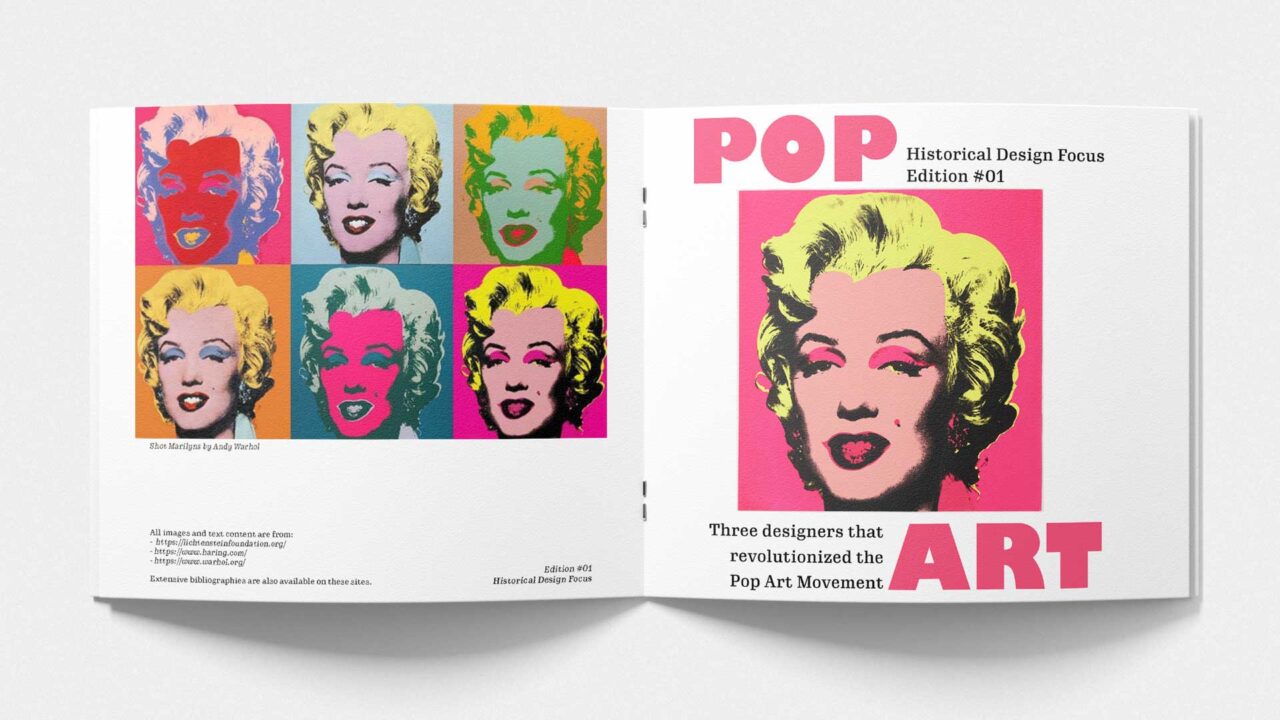 Picture of the front and back design of Pop-Art booklet.