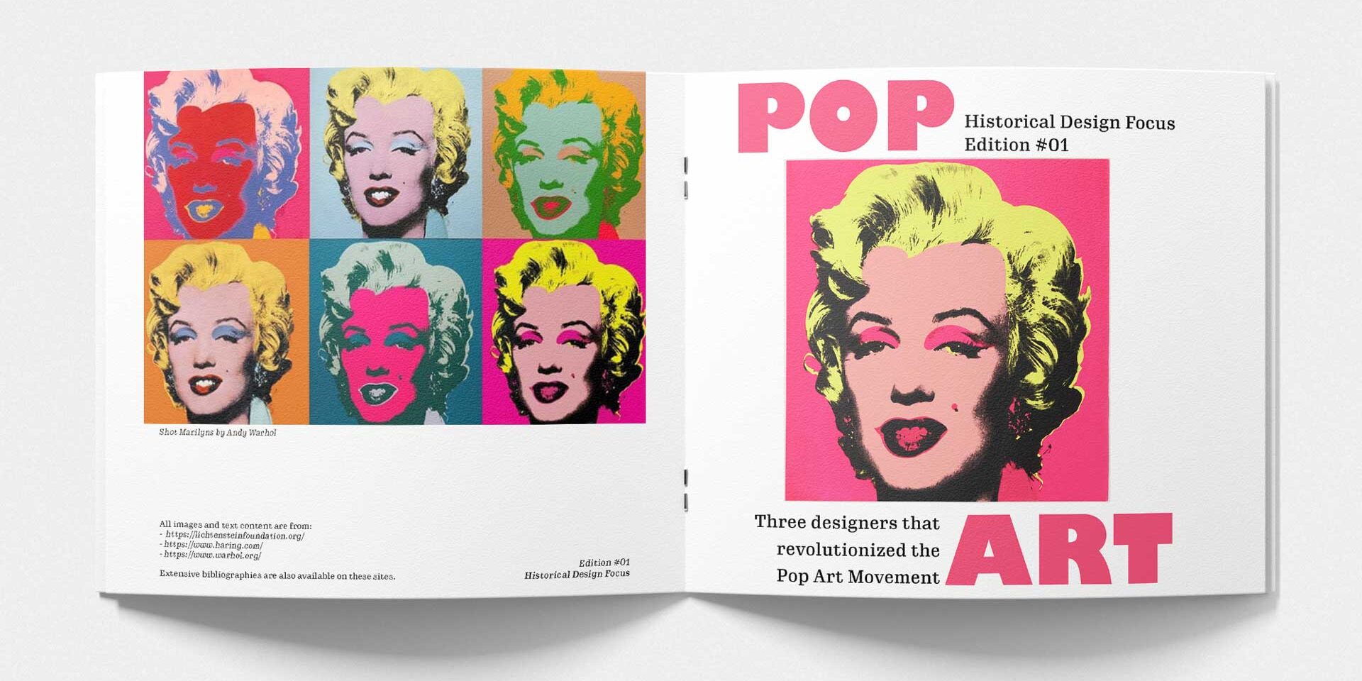 Picture of the front and back design of Pop-Art booklet.